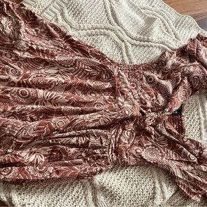 Floral Brown and White Dress